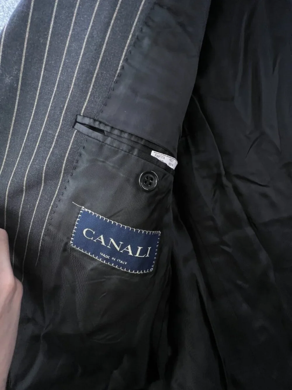 Canali Italy Mark Shale Blazer Sport Jacket Wool Rayon Striped 54 (46L) Vented